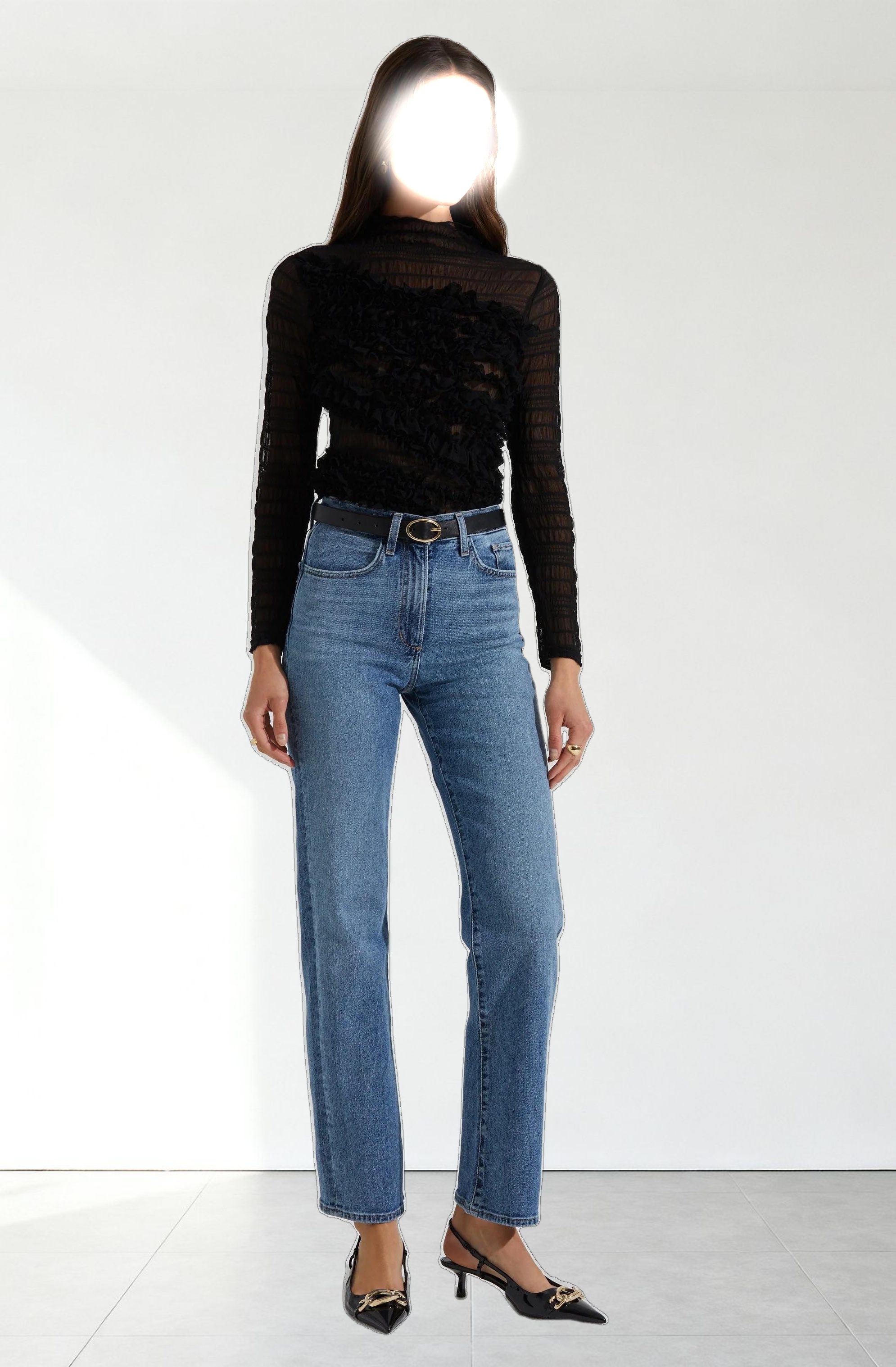 Owena Sheer 3D Ruffle Top