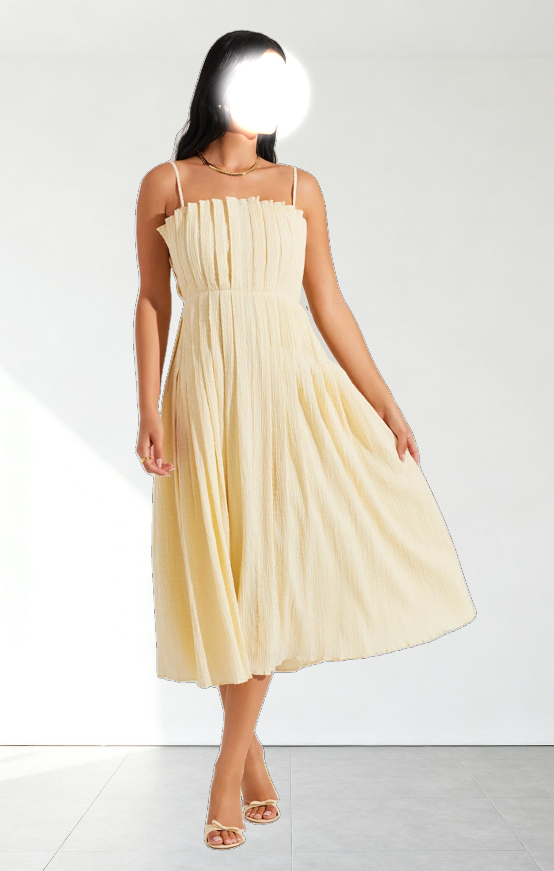 Sunny Pleated Midi Dress