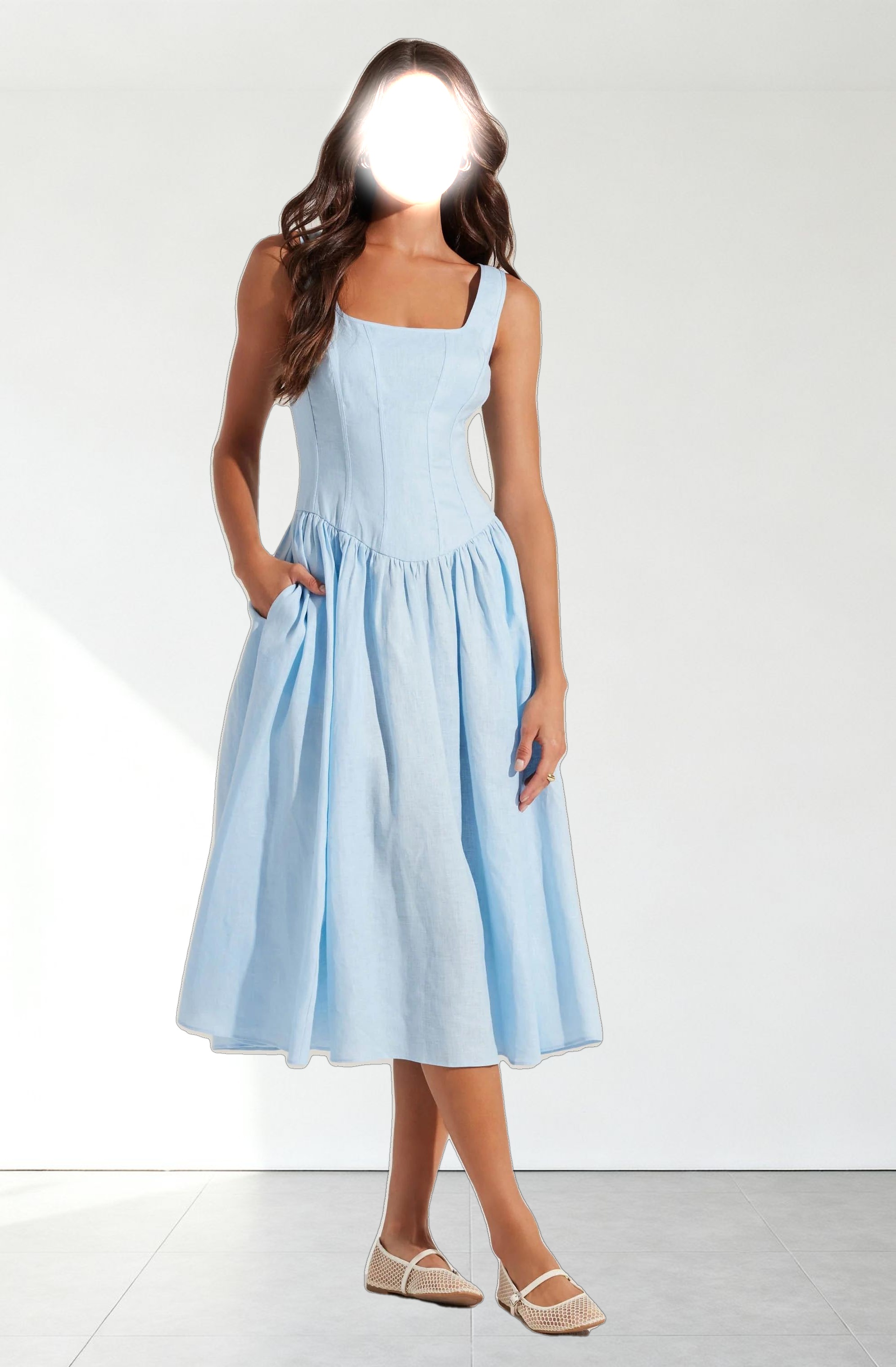 Thierry Linen Midi Dress