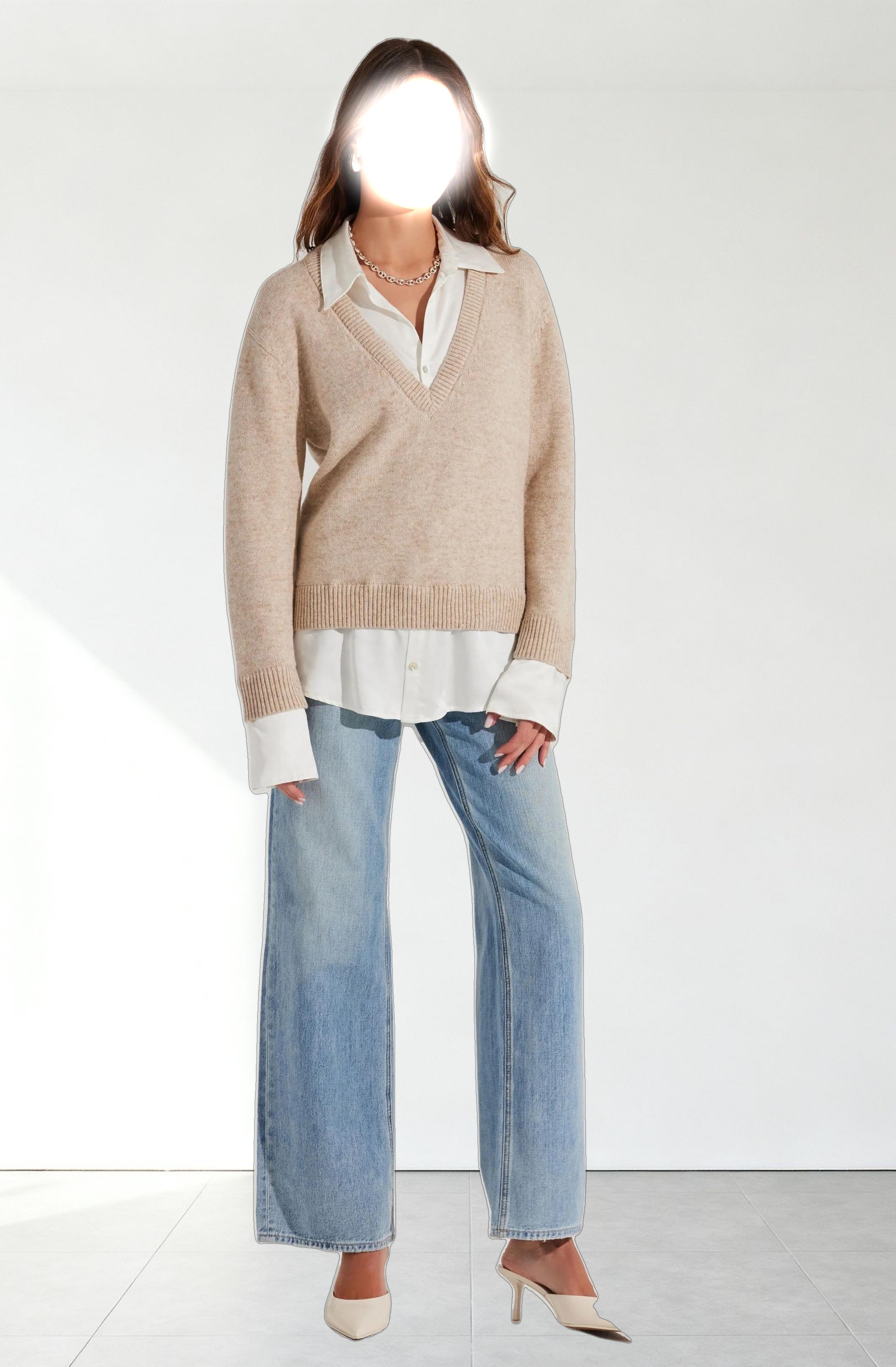 Jianna Mixed Media Layered Sweater