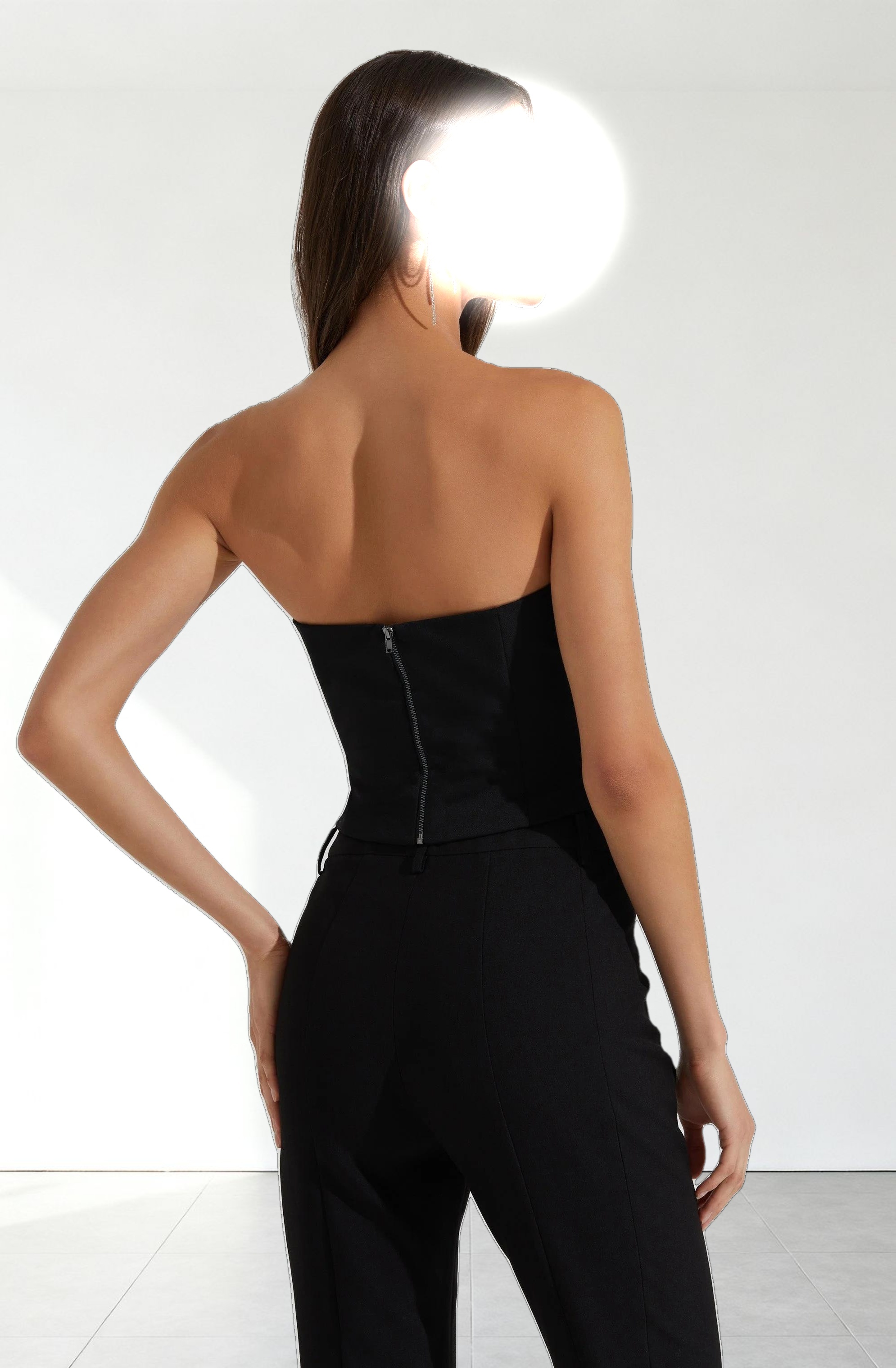 Amell Strapless Rhinestone Trim Top