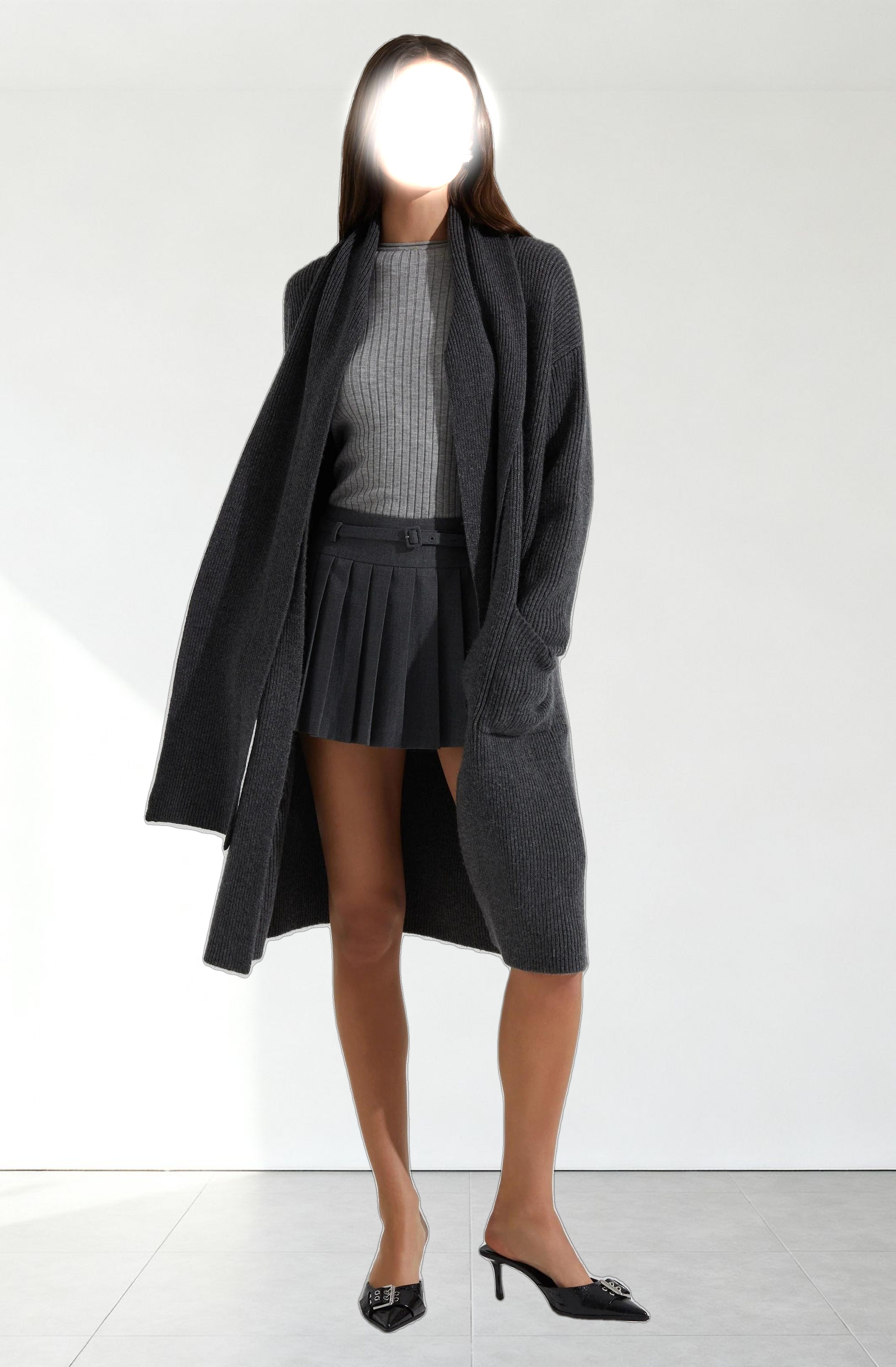 Noemi Ribbed Scarf Cardigan