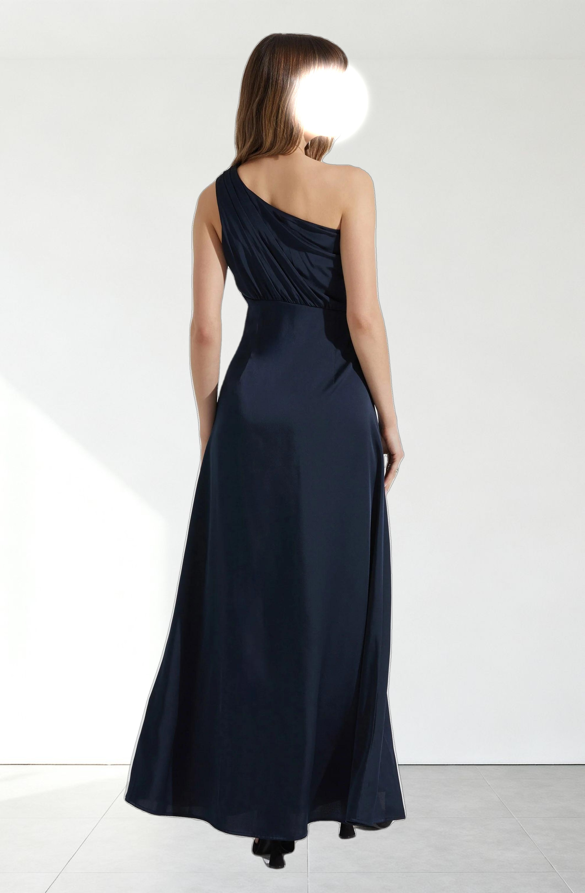 Atoila One Shoulder Satin Maxi Dress