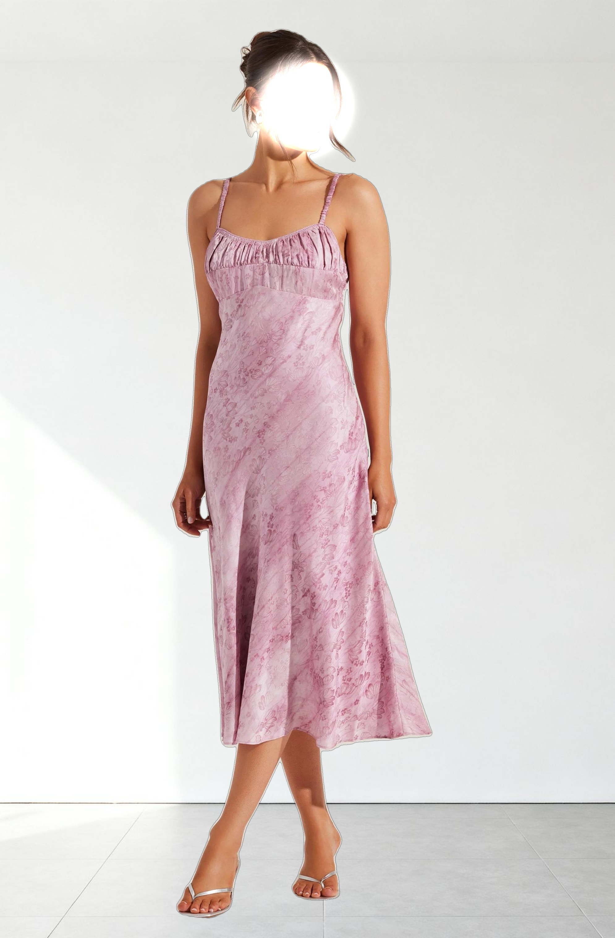 Kaiya Jacquard Satin Midi Dress