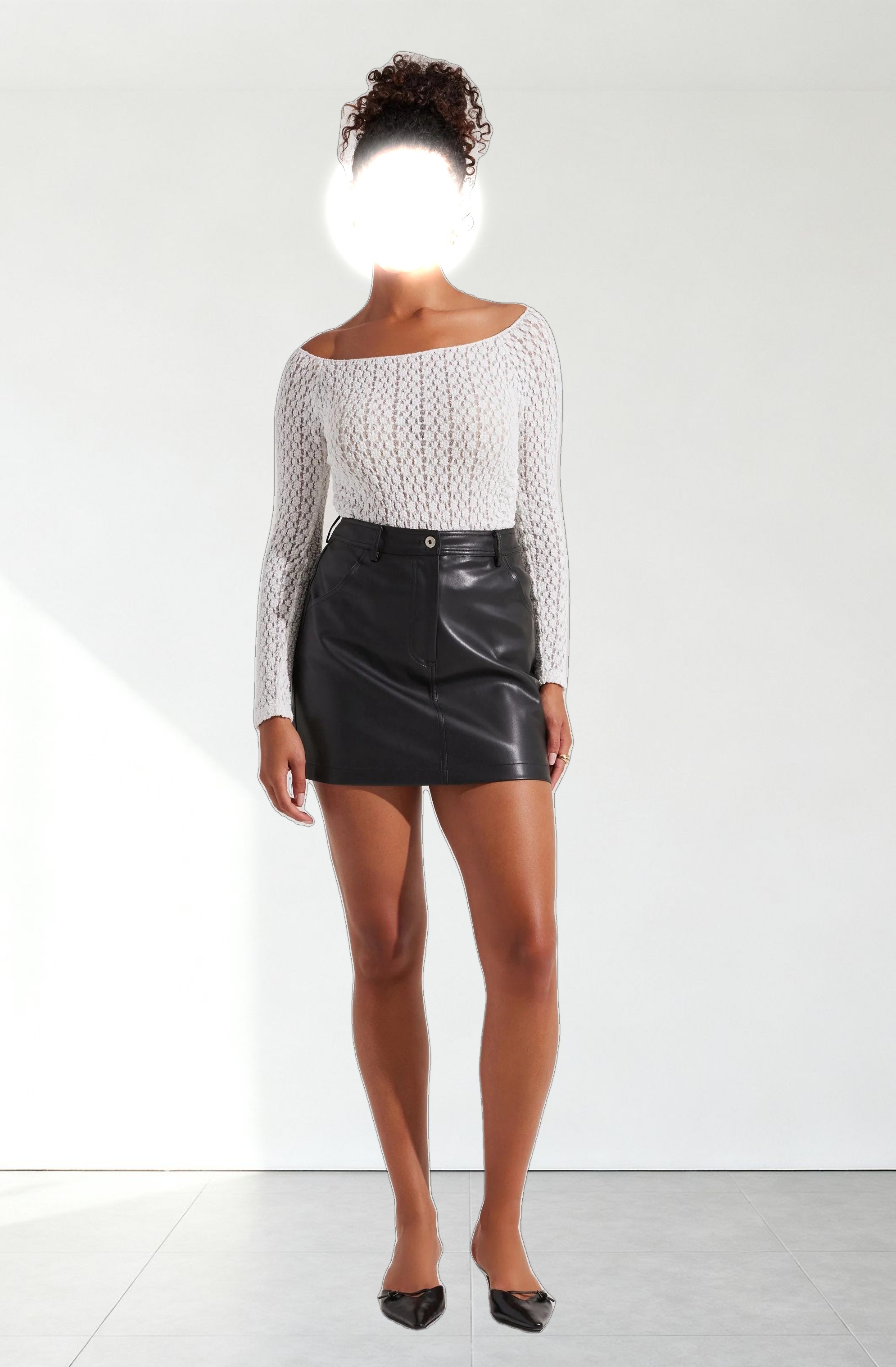 Boat Neck Open Knit Top
