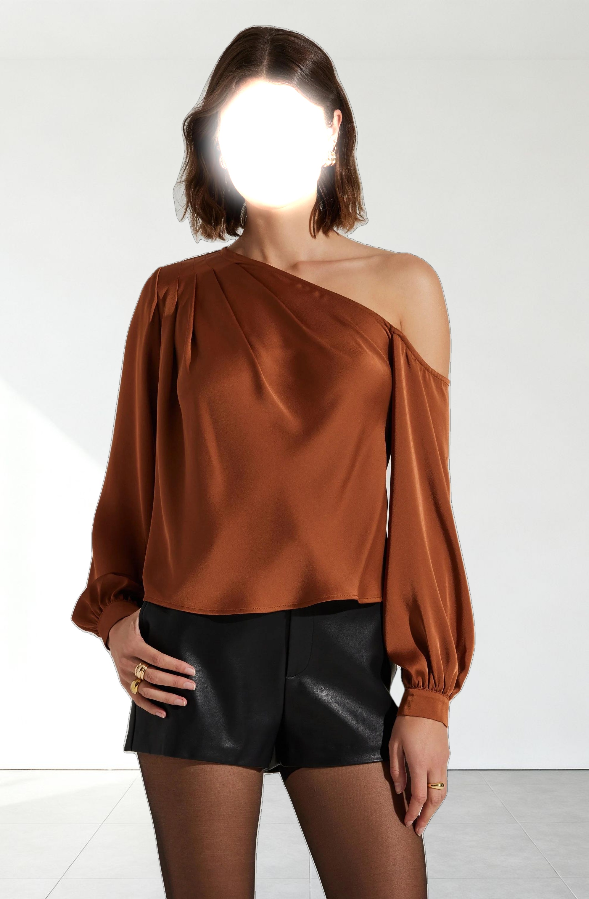 Nieves Satin One Shoulder Top