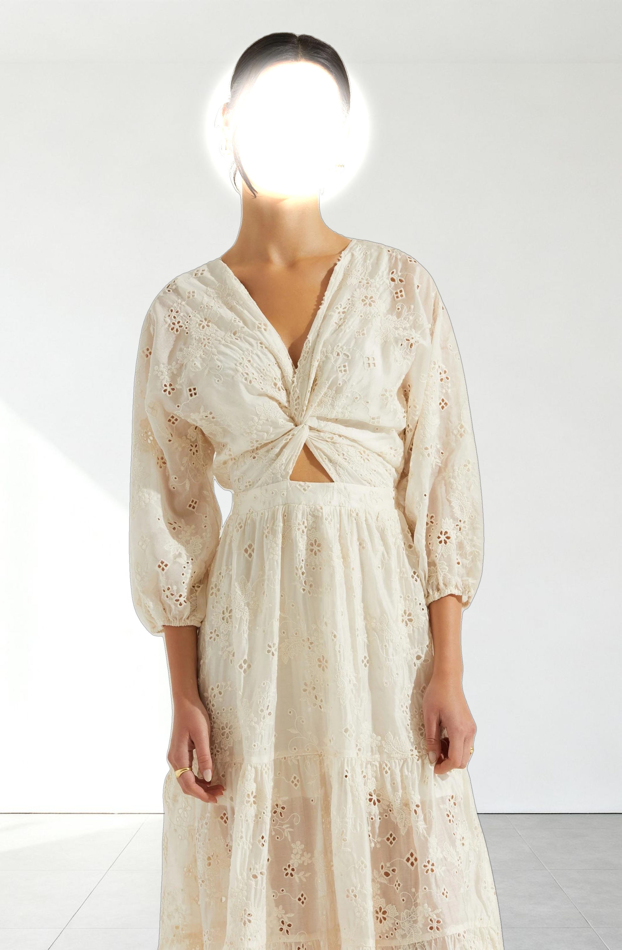 Jesalyn Floral Eyelet Maxi Dress