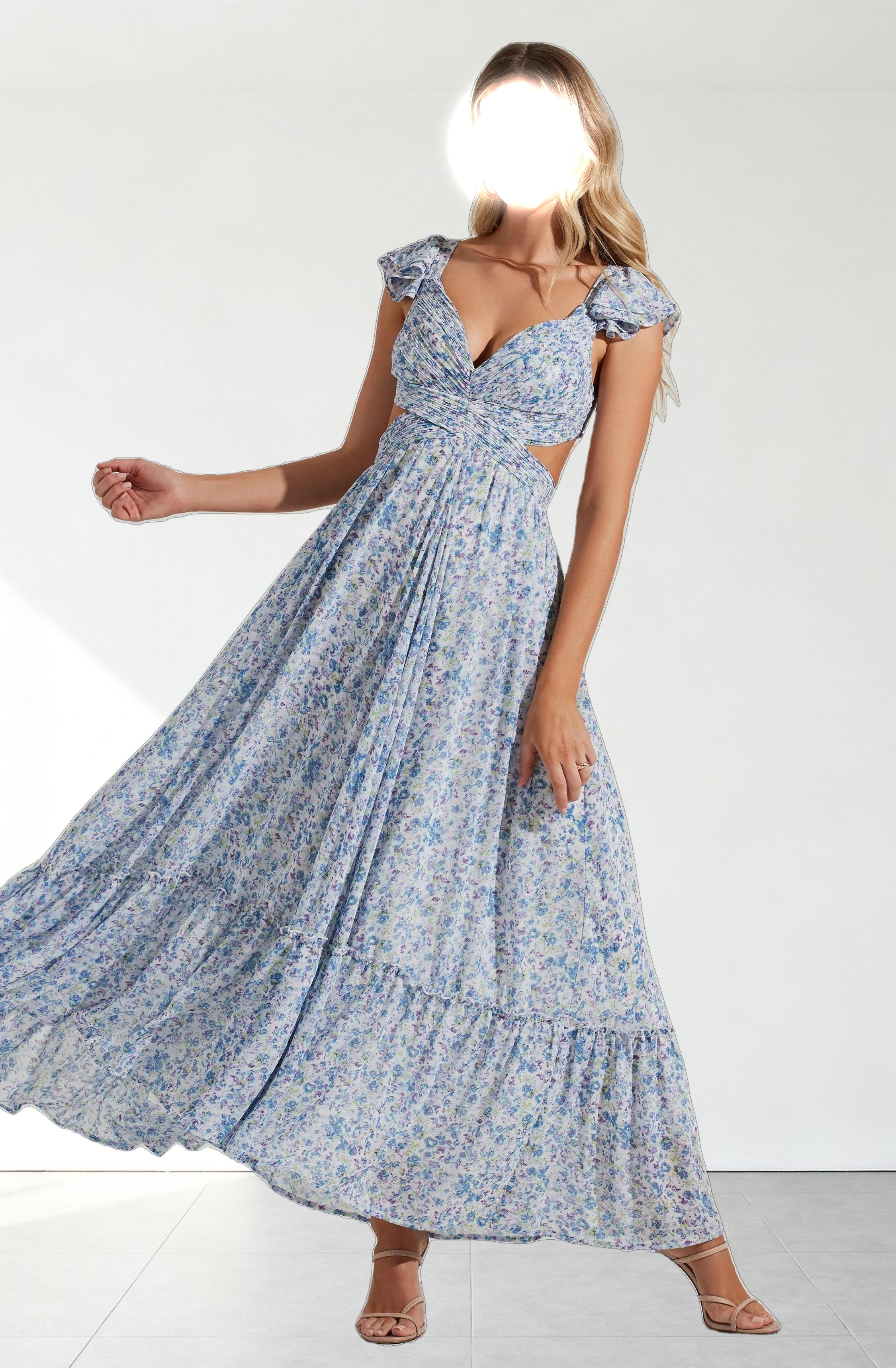 Primrose Floral Strappy Back Maxi Dress