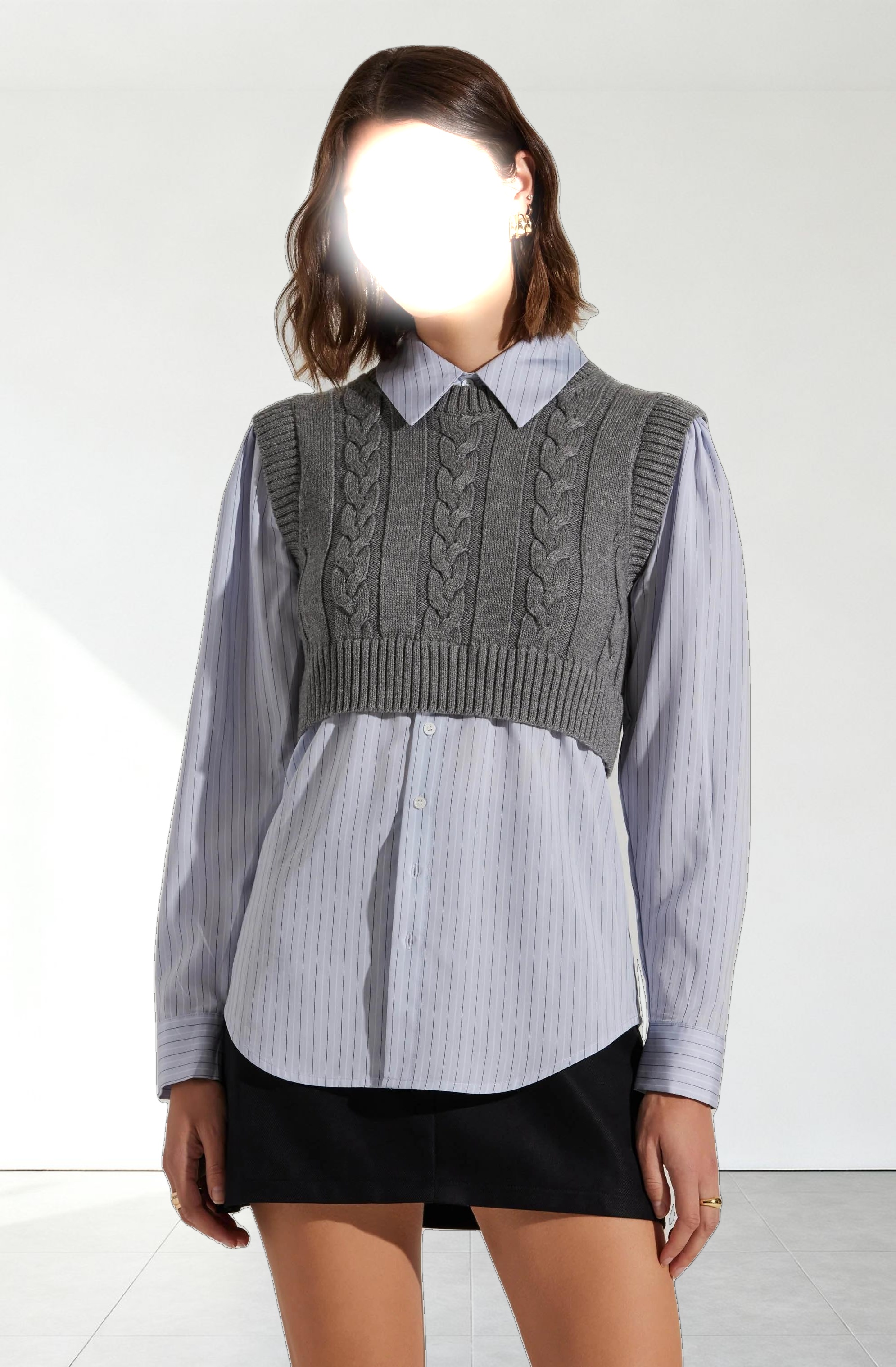 Flannery Layered Cable Combo Shirt