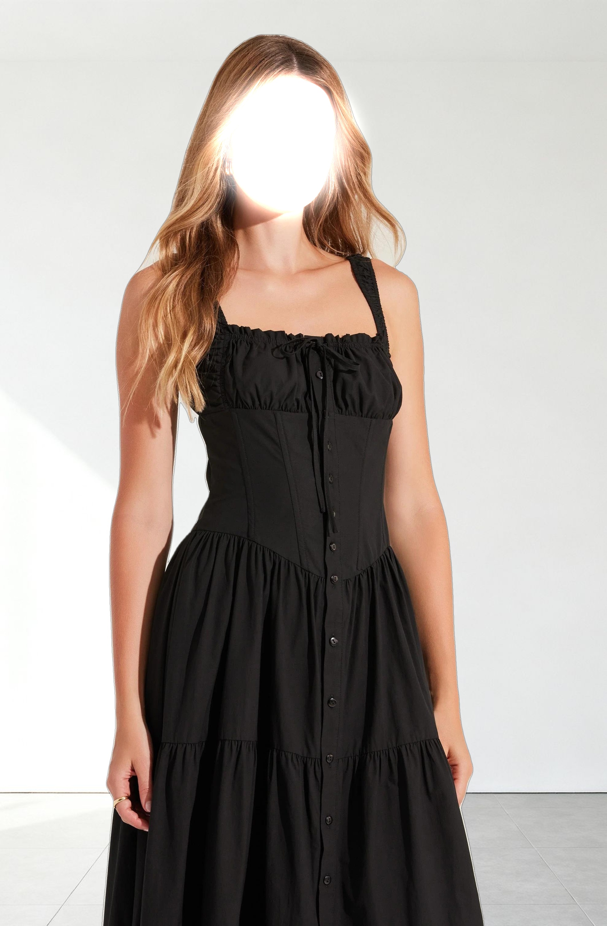 Temperance Tiered Milkmaid Maxi Dress