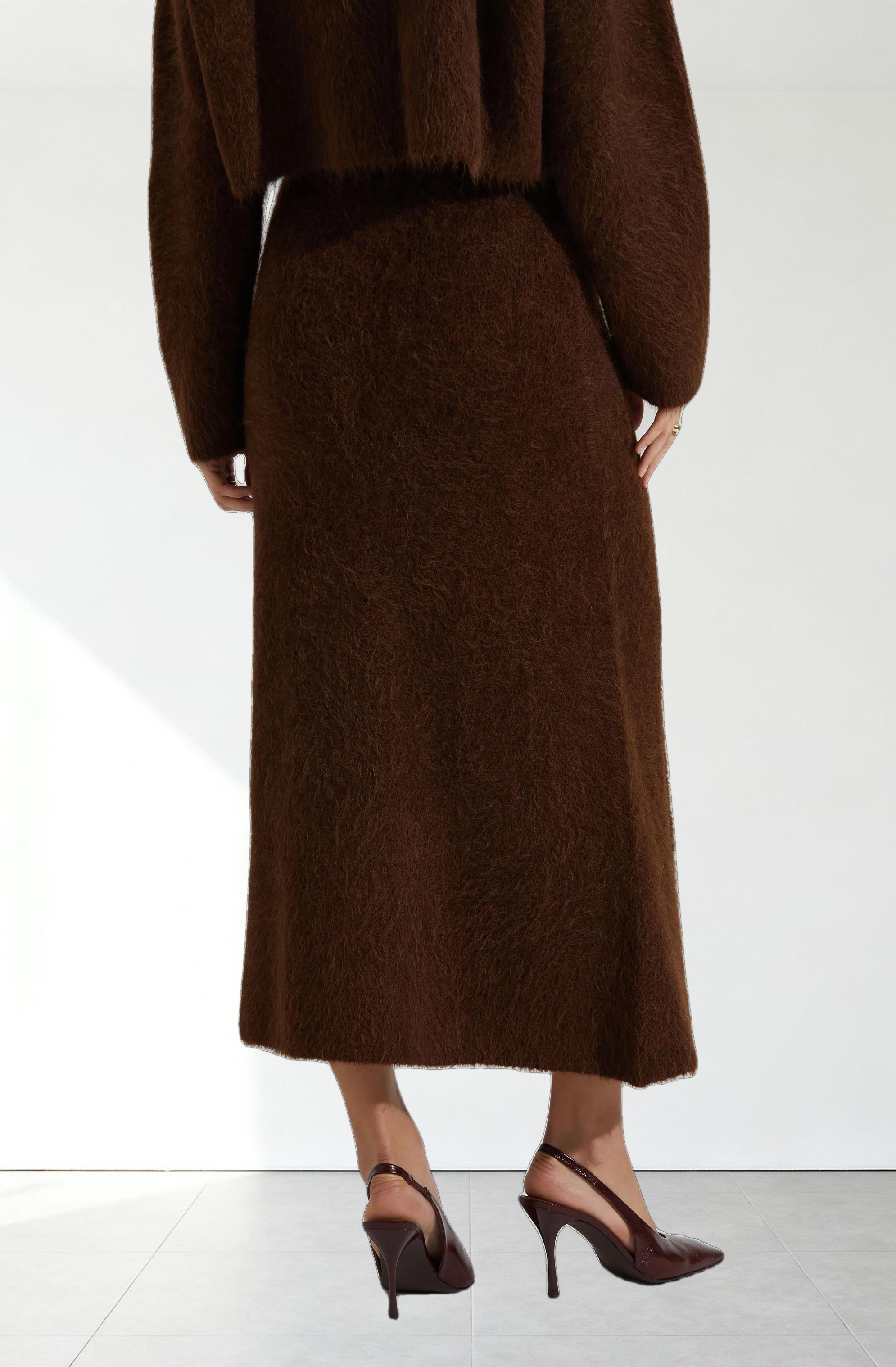 Sinisa Brushed Wool Midi Skirt