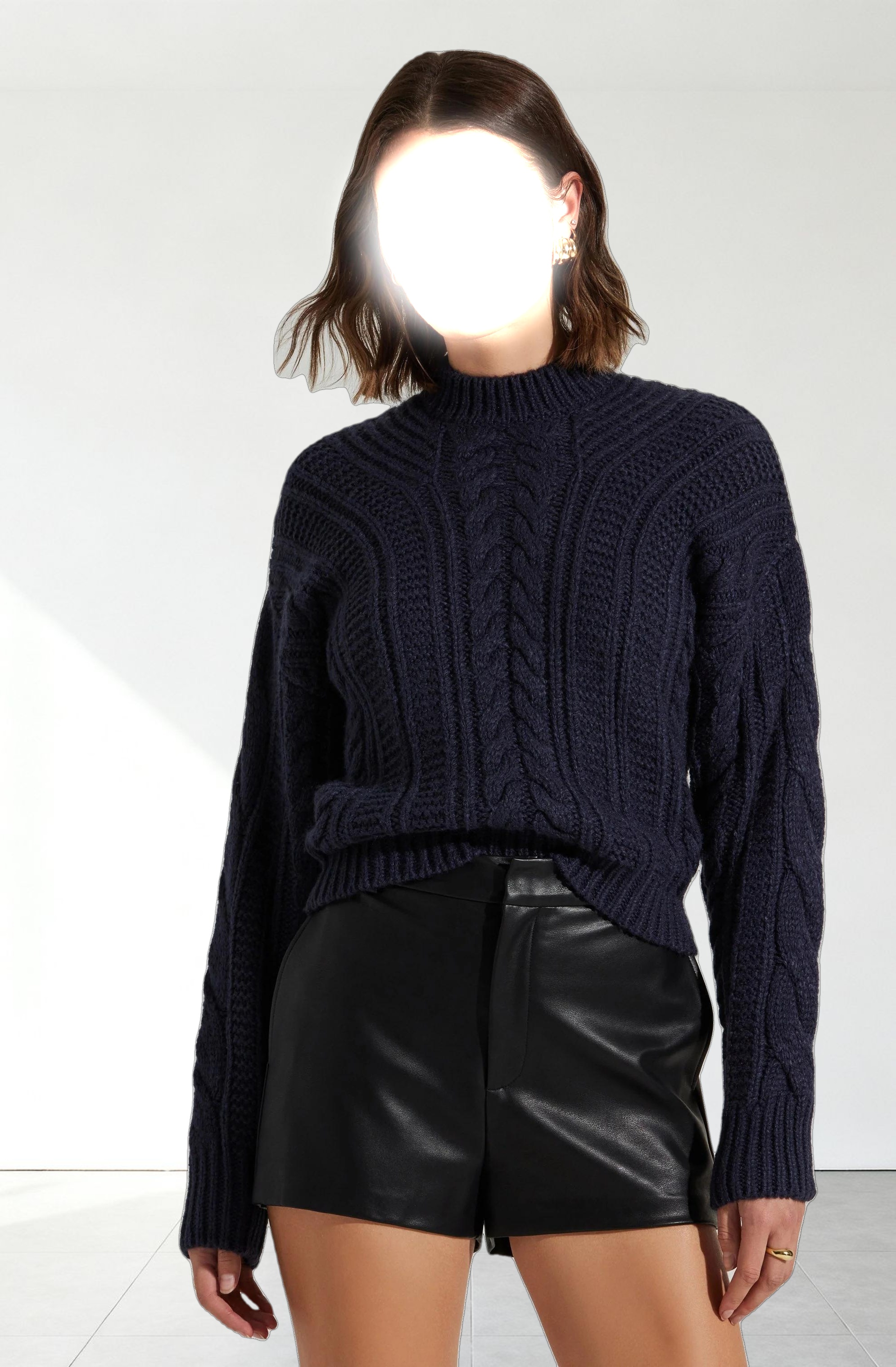Laverne Cable Knit Tie-Back Sweater