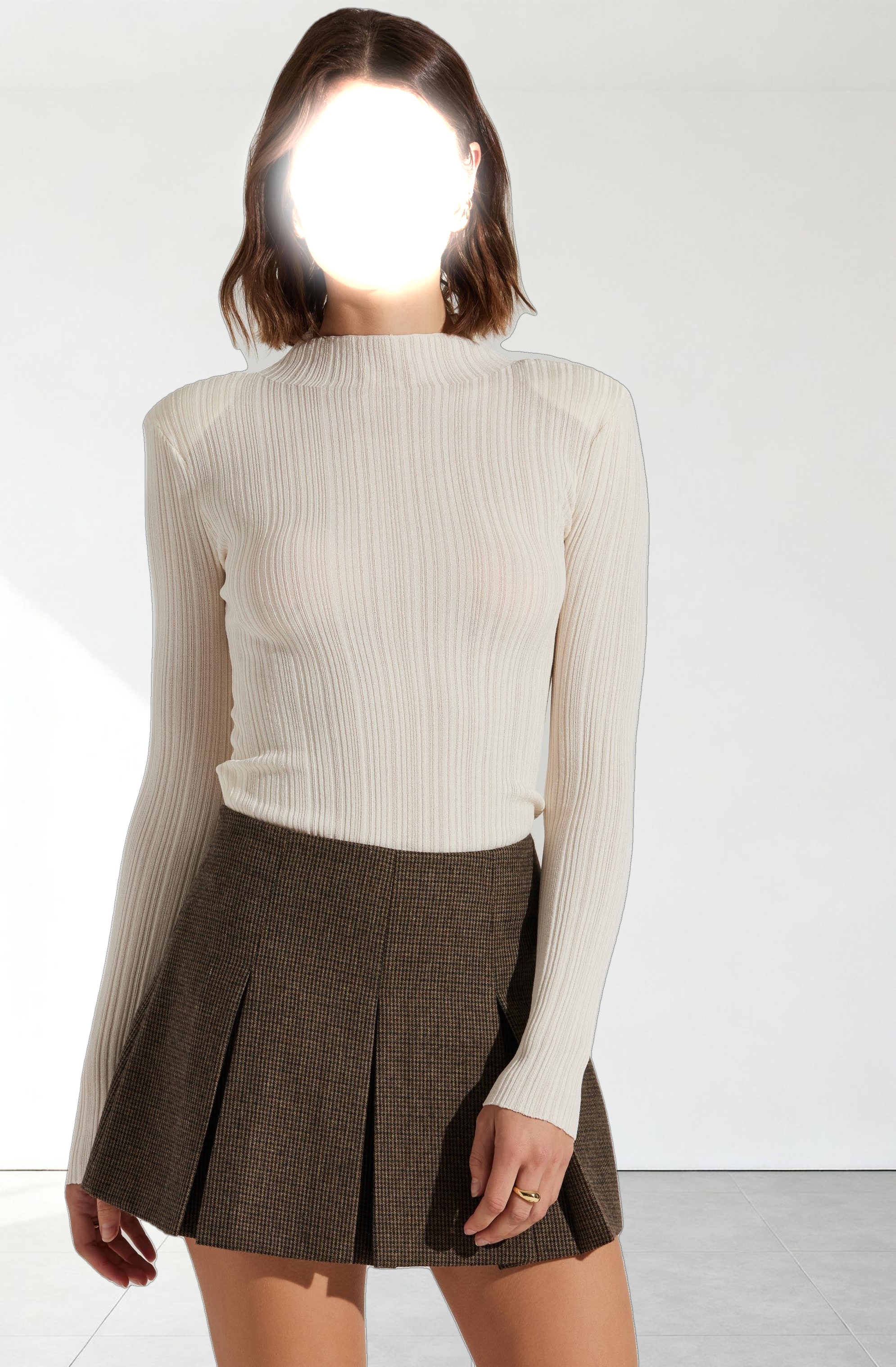 Roslin Ribbed Mock Neck Sweater