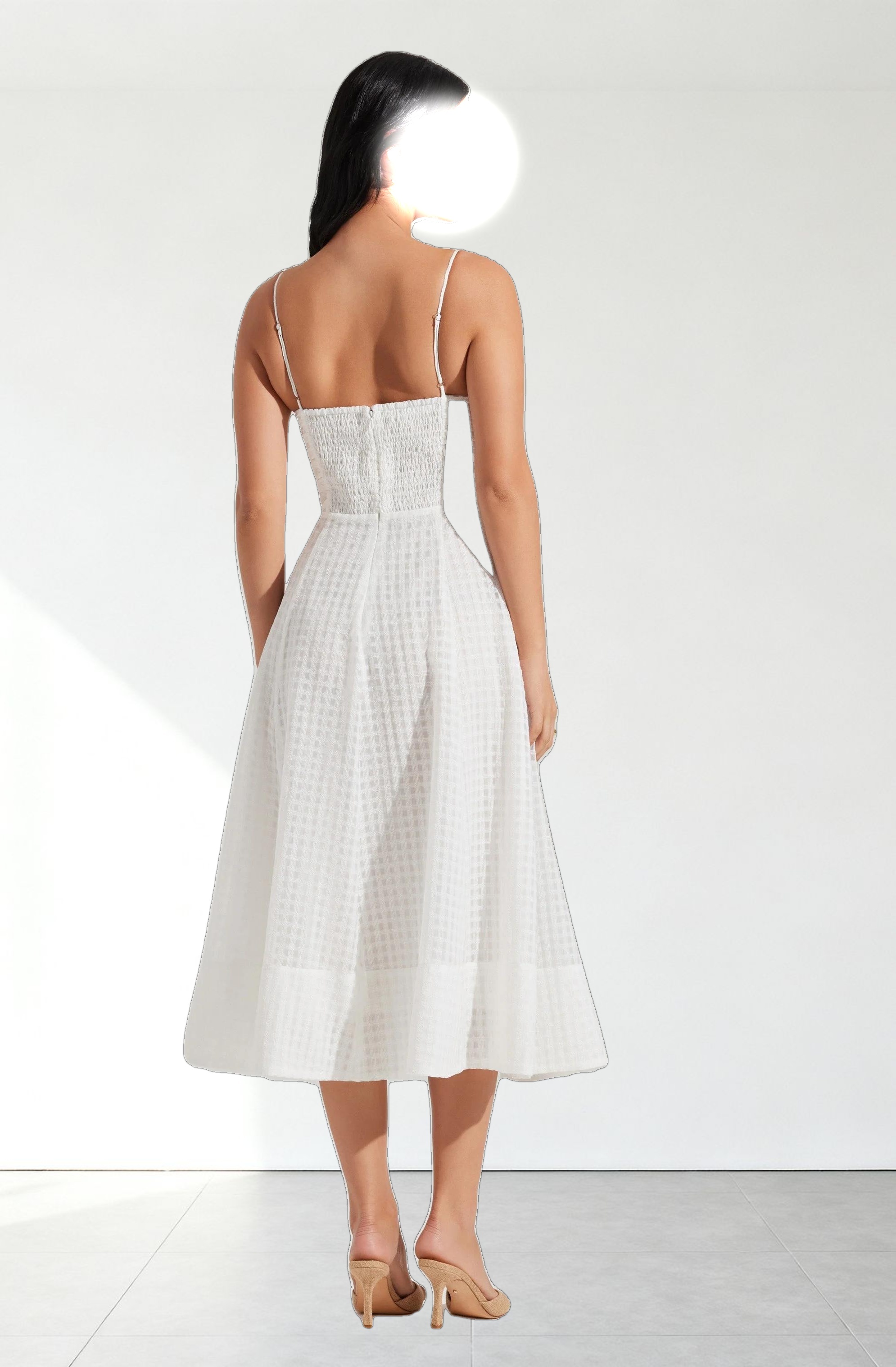 Celina Checkered Midi Dress