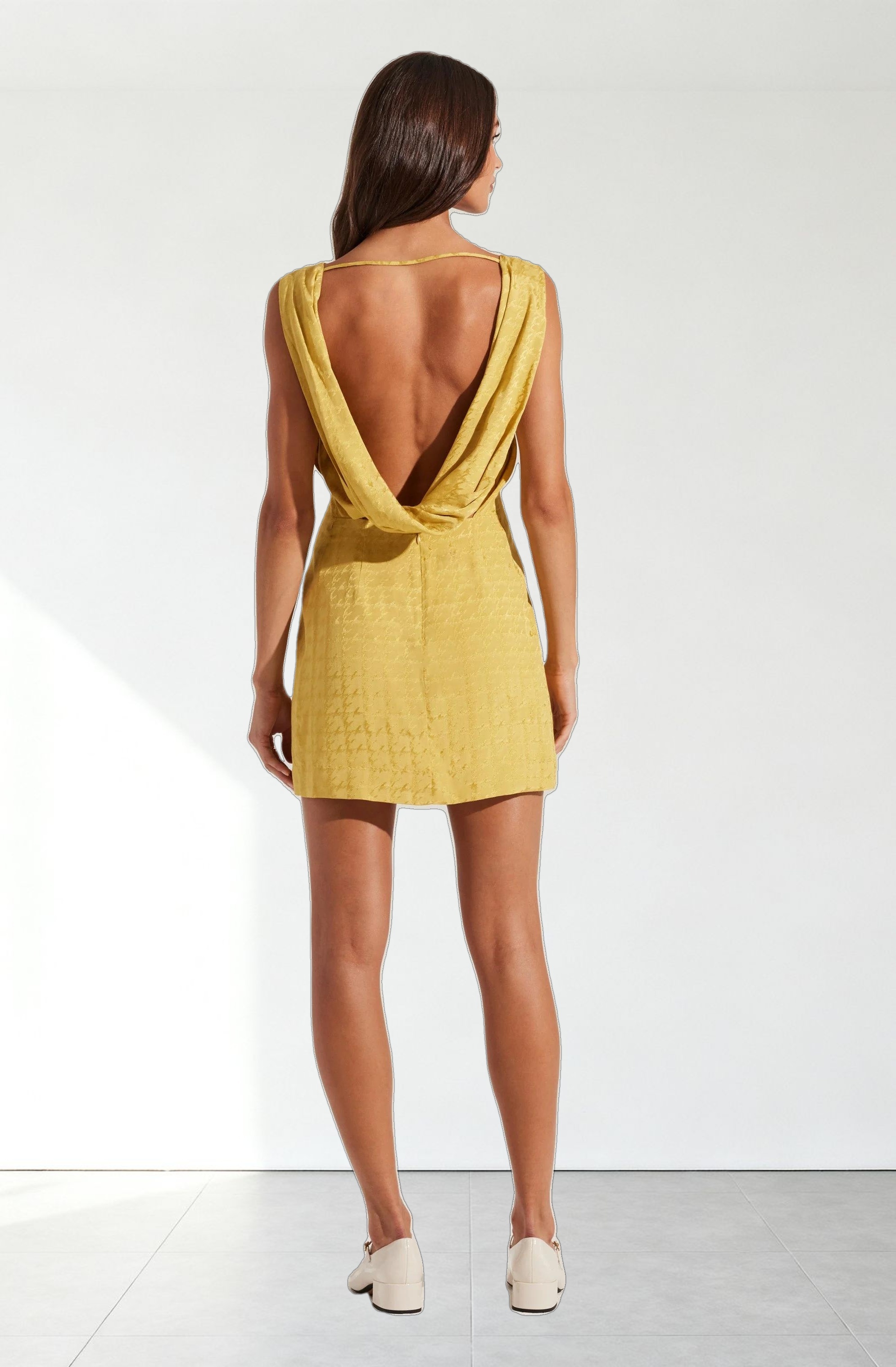 Open Cowl Back Mini Dress