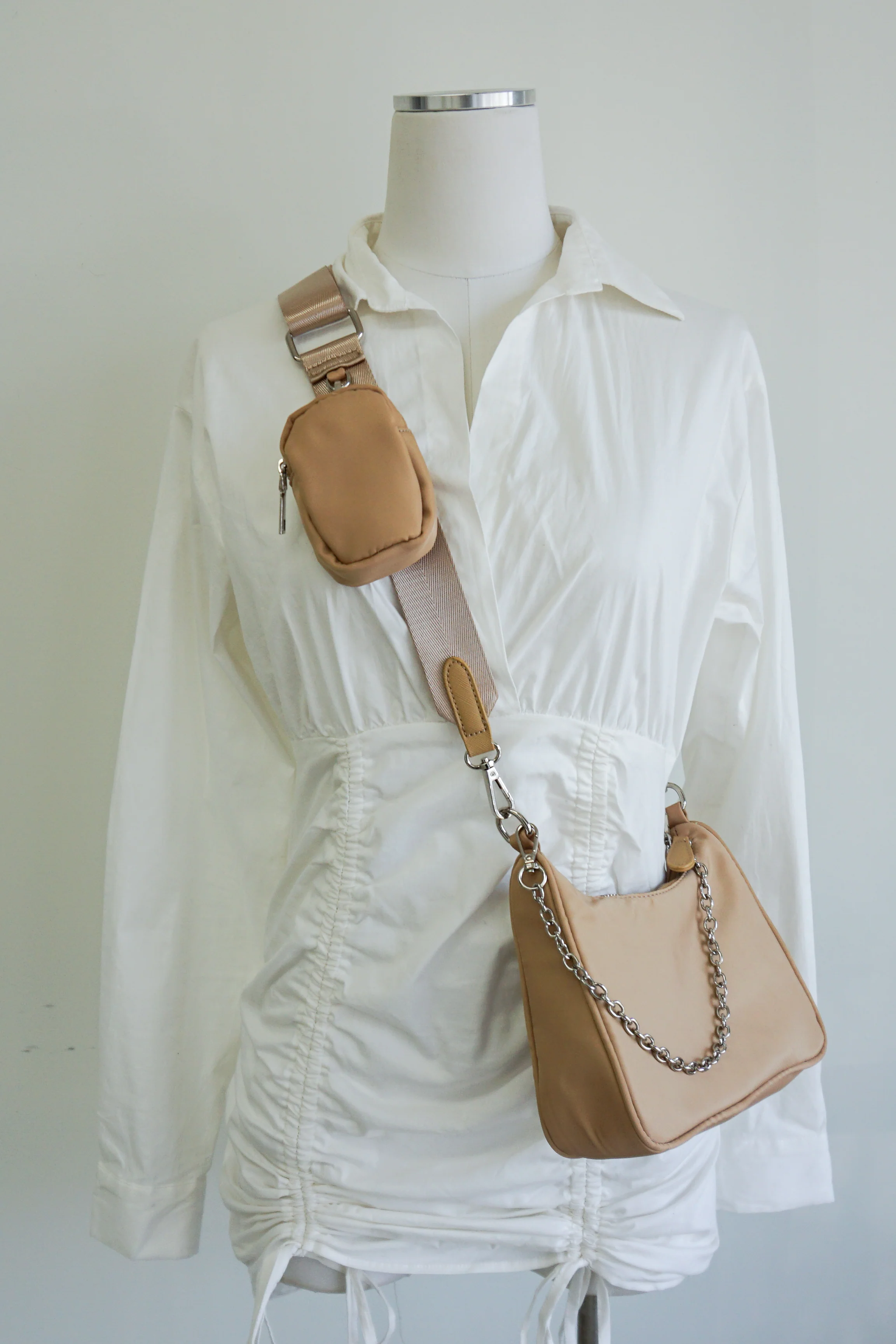 Lorissa Nylon Purse in Beige