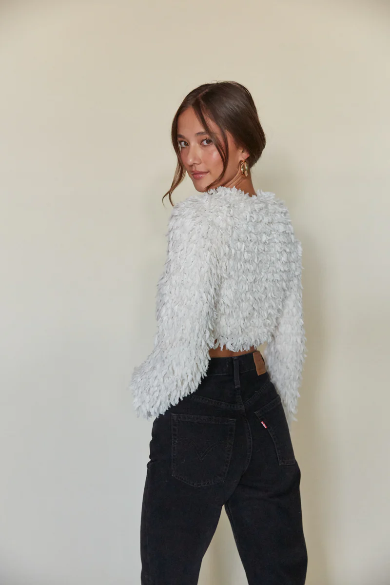 Priscilla Cropped Fringe Cardigan