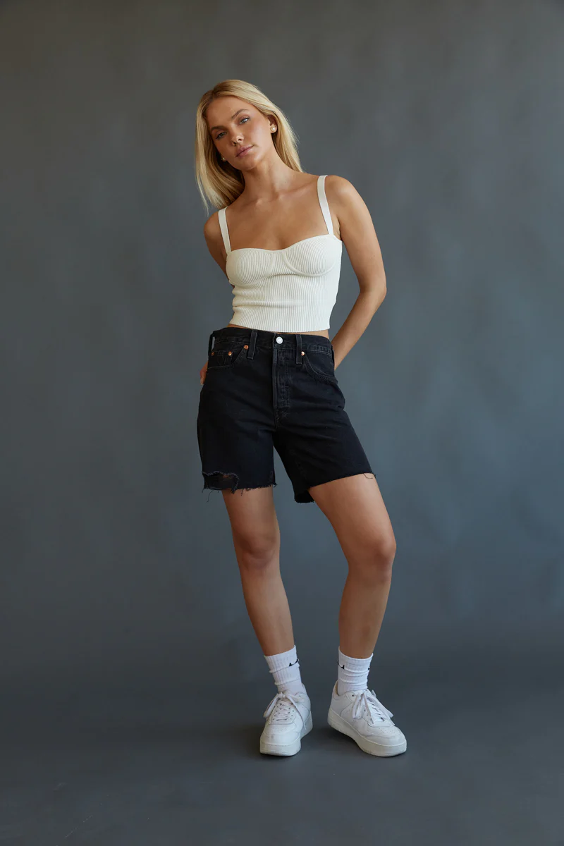 Levi's 501 Mid Thigh Shorts Lunar Black