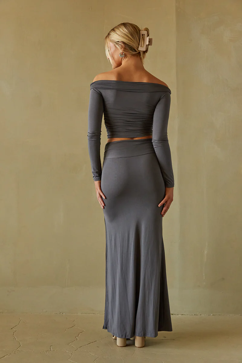 Carrington High-Rise Side Slit Maxi Skirt