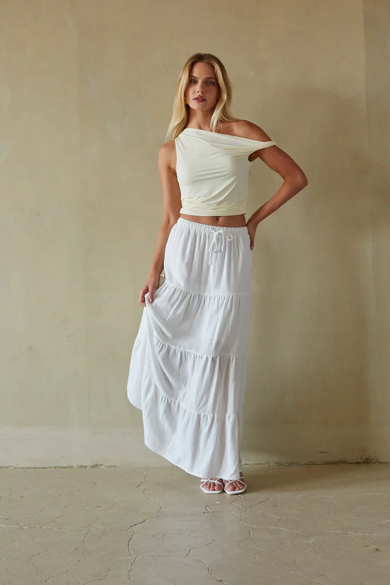 Fern Linen Tiered Maxi Skirt