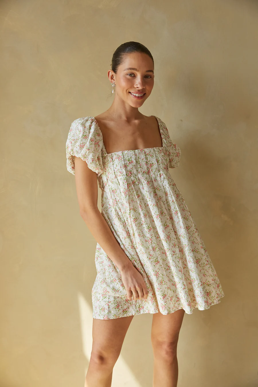 Carla Floral Tie Back Babydoll Mini Dress