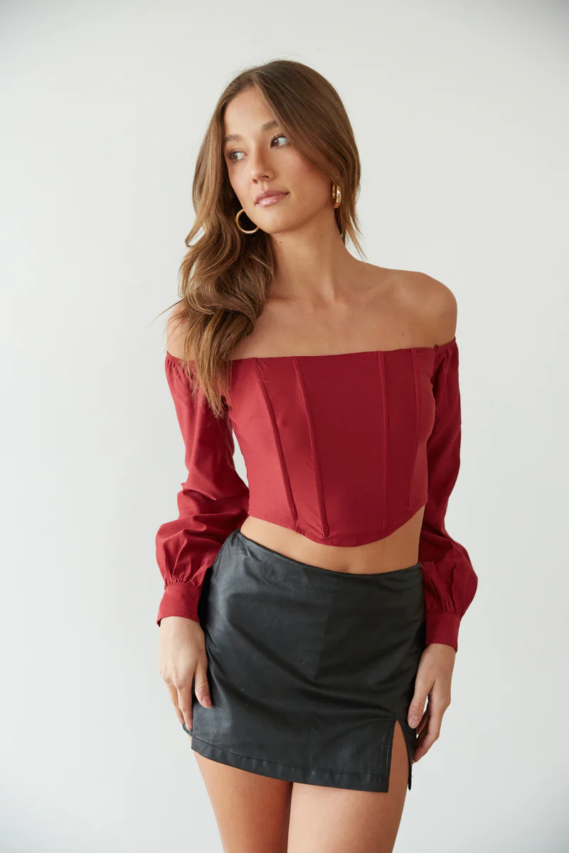 Haley Puff Sleeve Corset Top