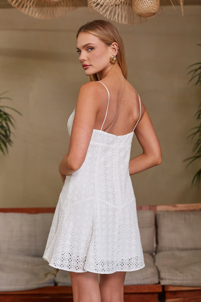 Cambrie Eyelet  Mini Dress