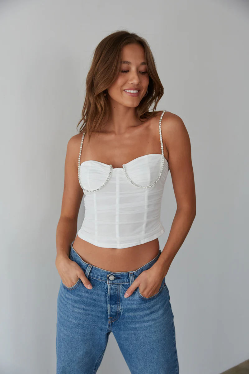 Vivianna Rhinestone Bustier Top