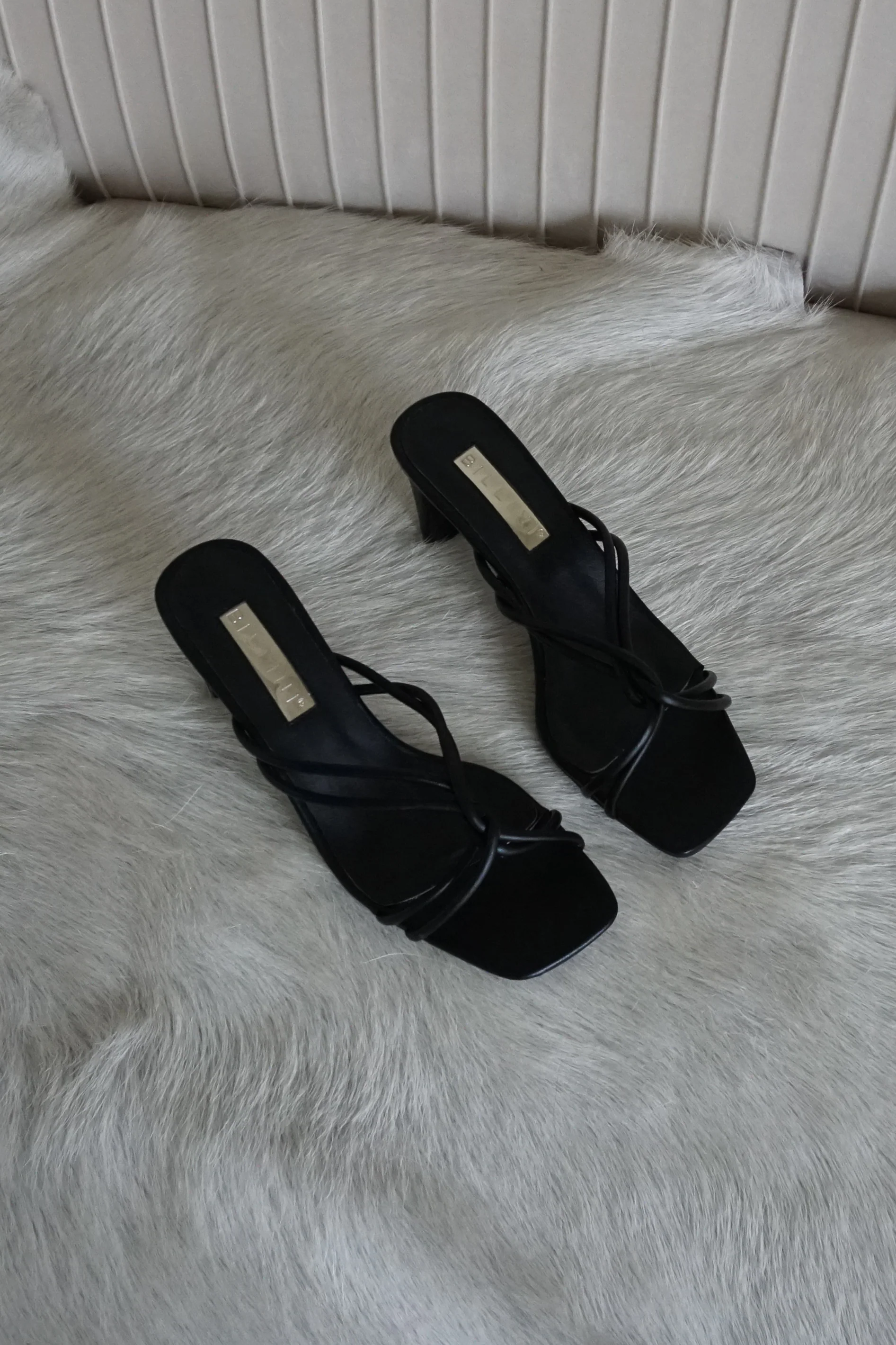 Kora Twisted Strap Heel in Black