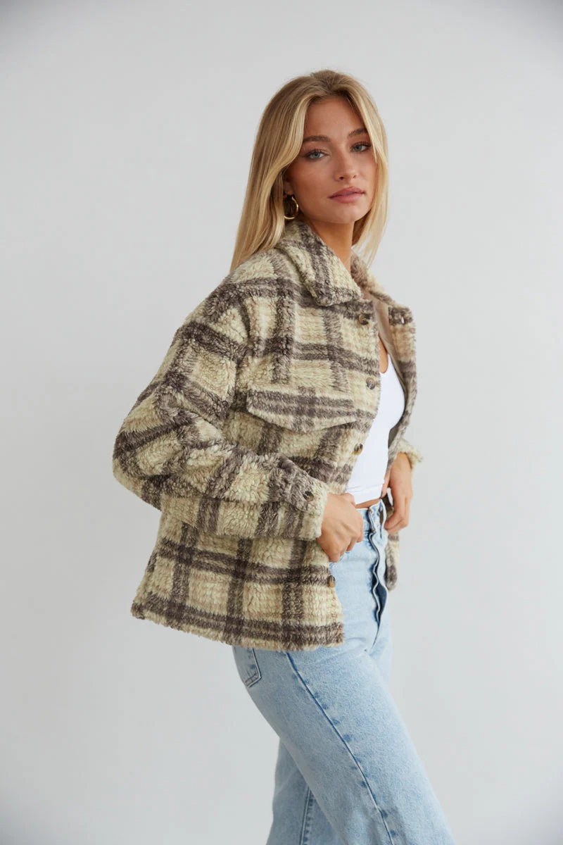 Kimberly Plaid Sherpa Shacket