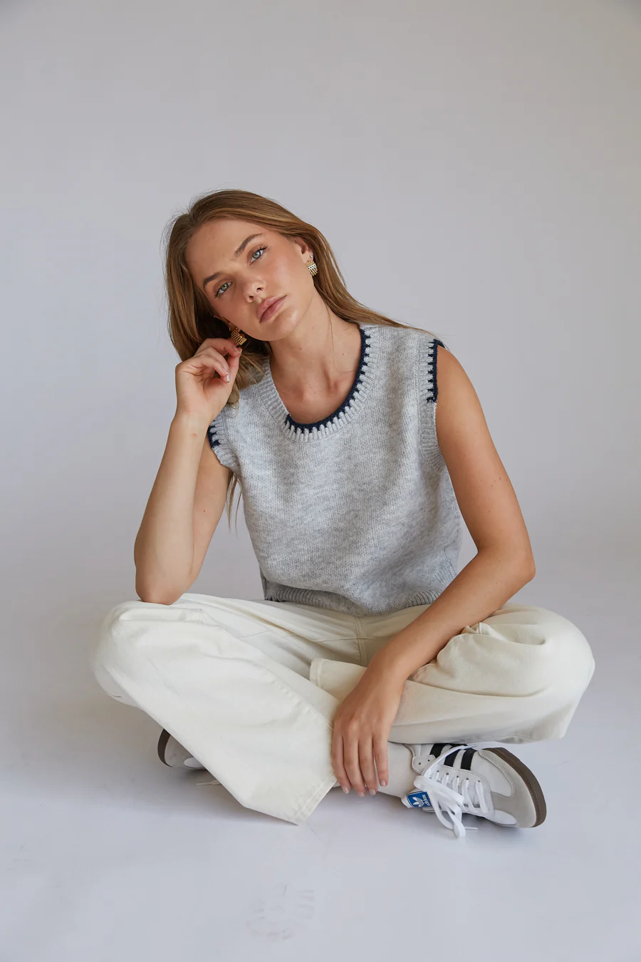 Casey Knit Stitch Sweater Vest