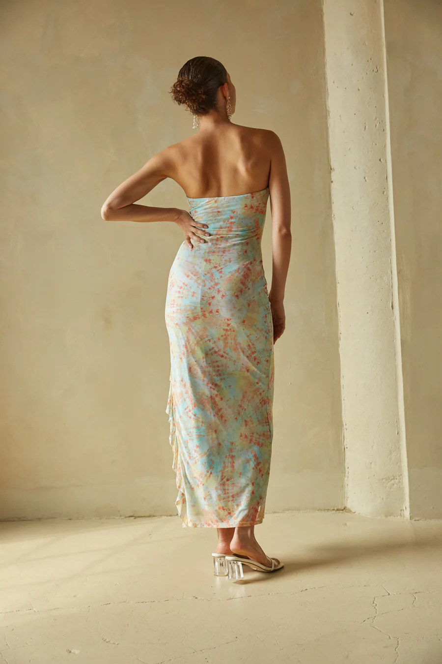 Yvette Ruffles Tube Maxi Dress