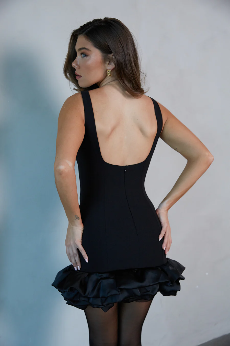 Nara Boatneck Bubble Bodycon Mini Dress