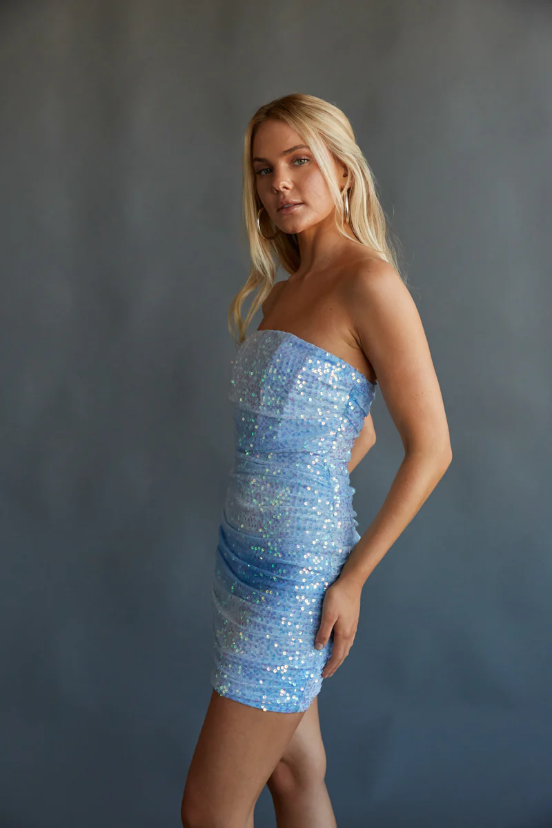 Chandler Strapless Corset Sequin Bodycon Mini Dress