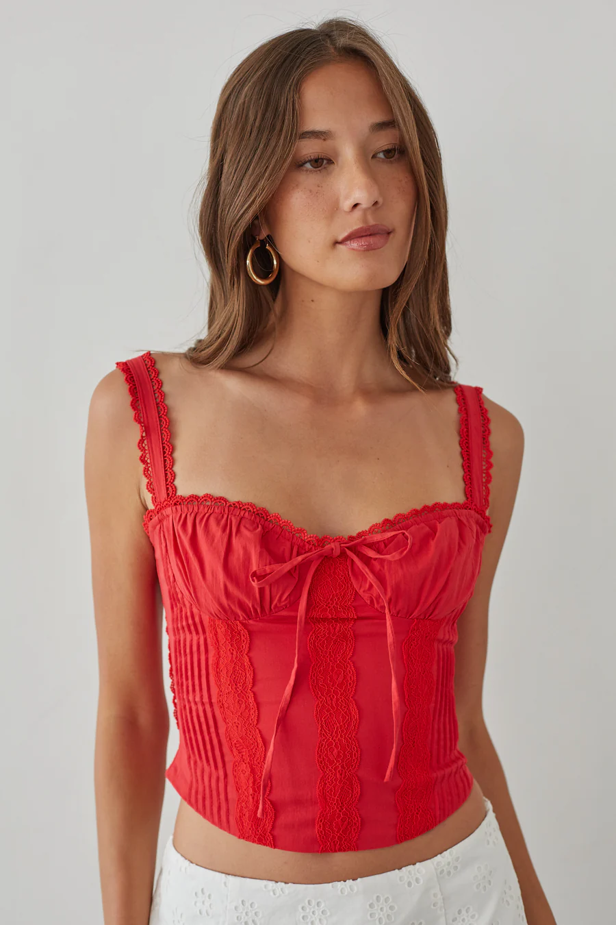 Jolene Lace Trim Bustier Corset Top