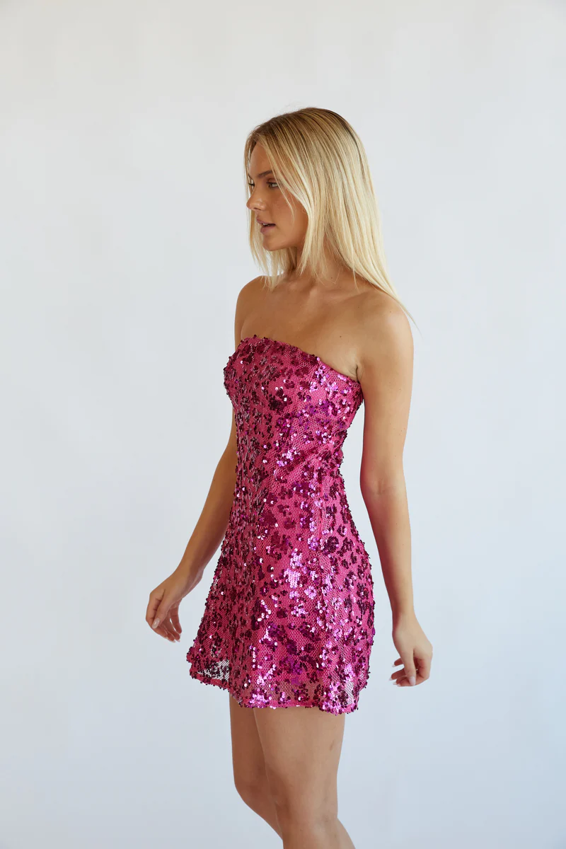 Sasha Strapless Sequin Skater Mini Dress