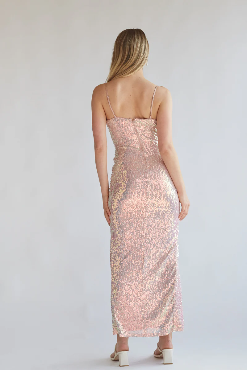 Adelaide Sequin Keyhole Midi Dress