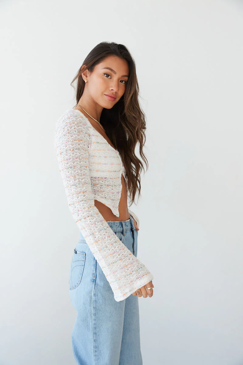 Monae Pointelle Knit Crop Top