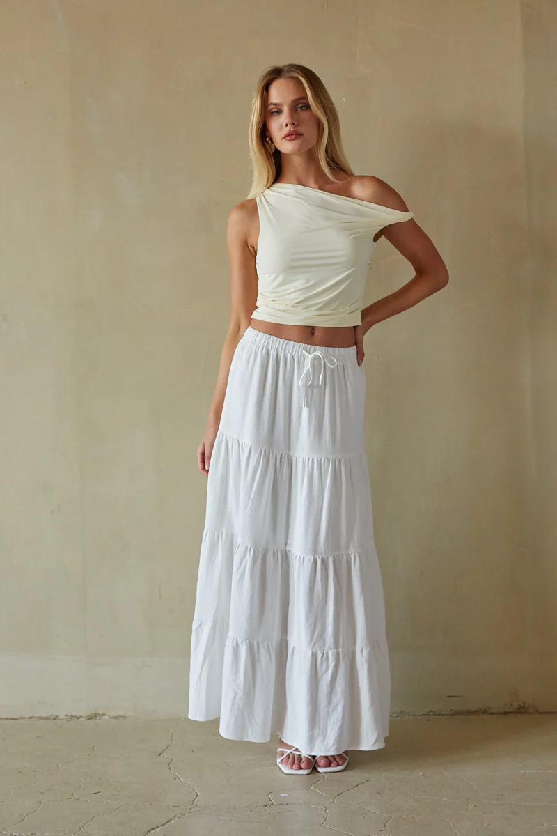 Fern Linen Tiered Maxi Skirt