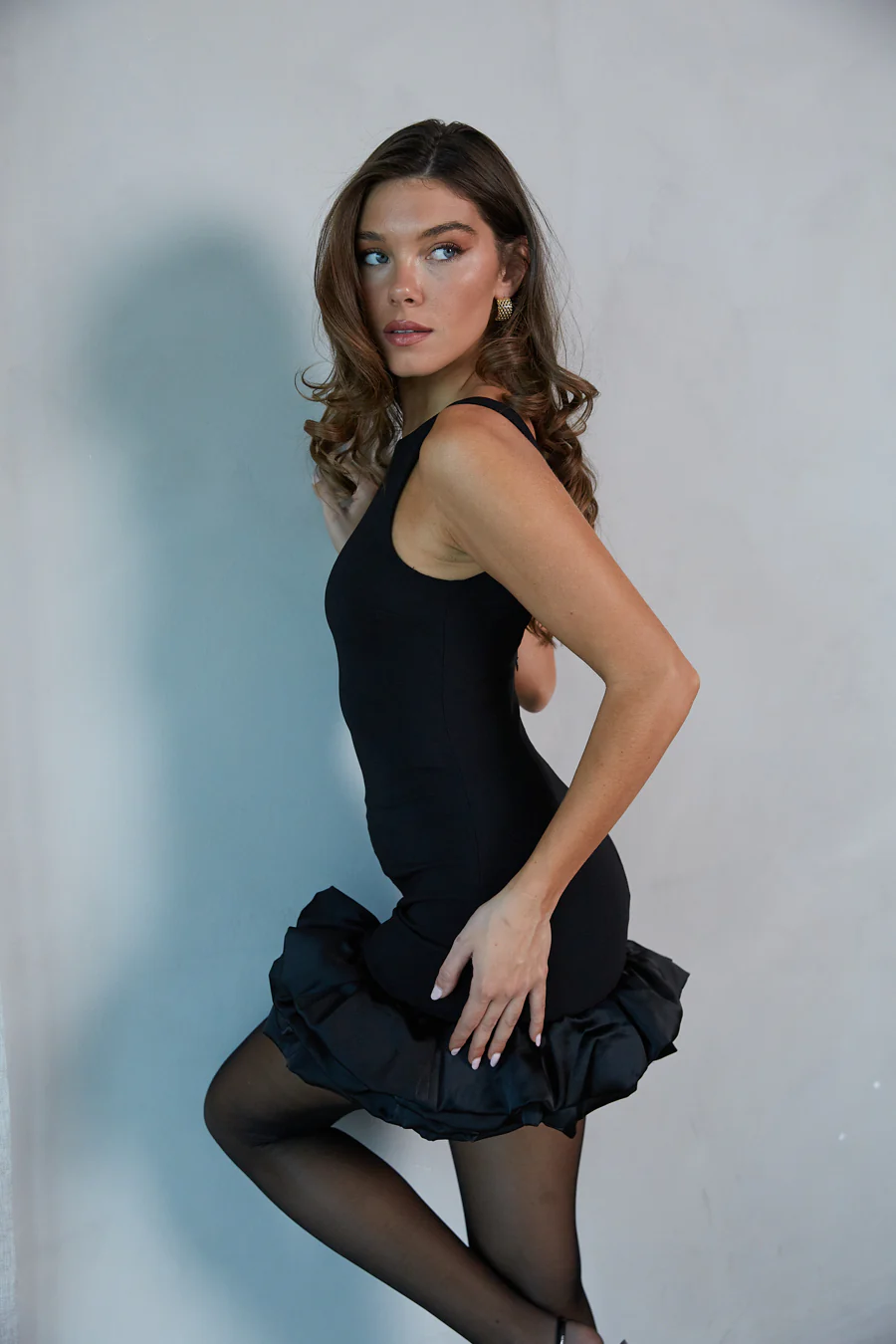 Nara Boatneck Bubble Bodycon Mini Dress