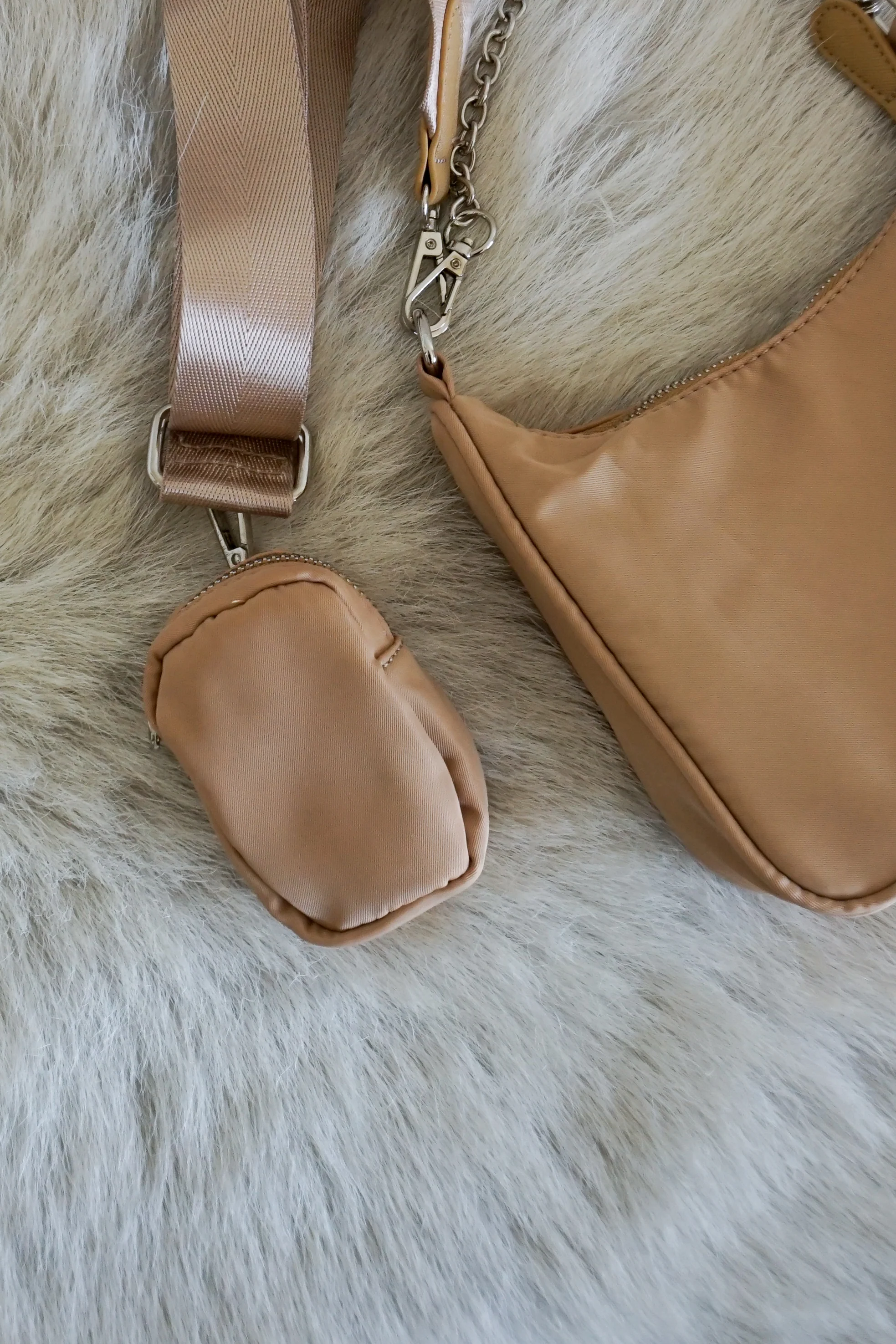 Lorissa Nylon Purse in Beige