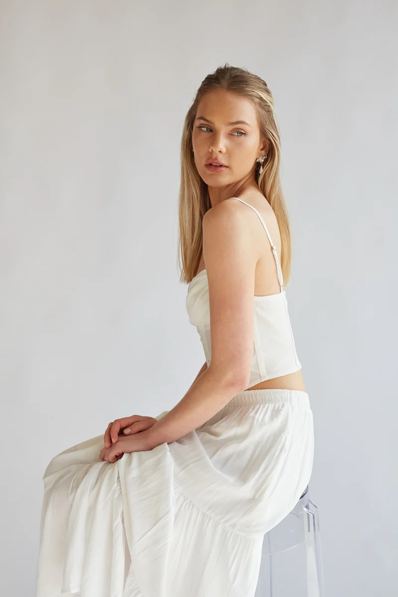 Daphne Rosette Lace Corset Top