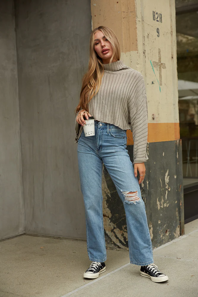 Hudson Distressed Straight Jeans