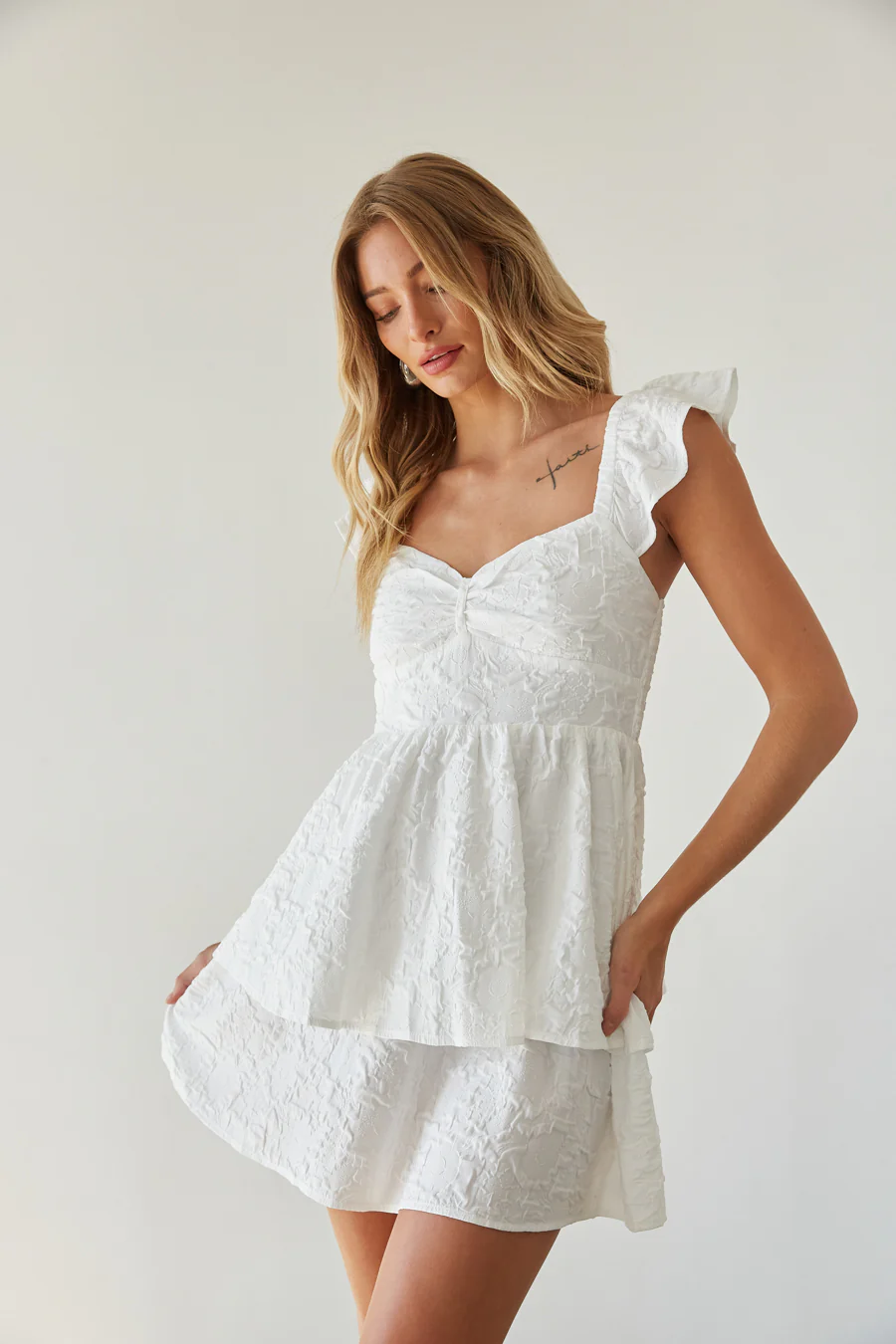 Ashlyn Sweetheart Ruffle Fit and Flare Mini Dress