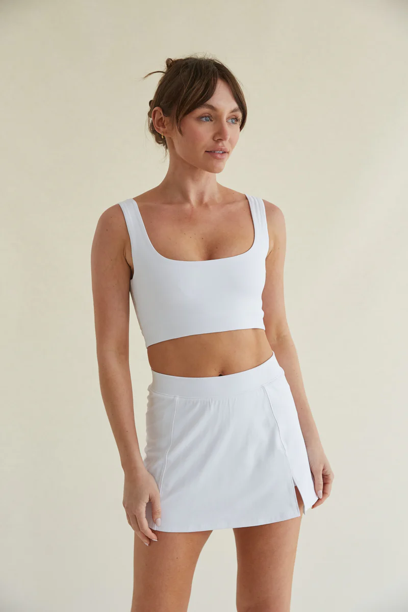 Nina Smoothing Tennis Skort in White
