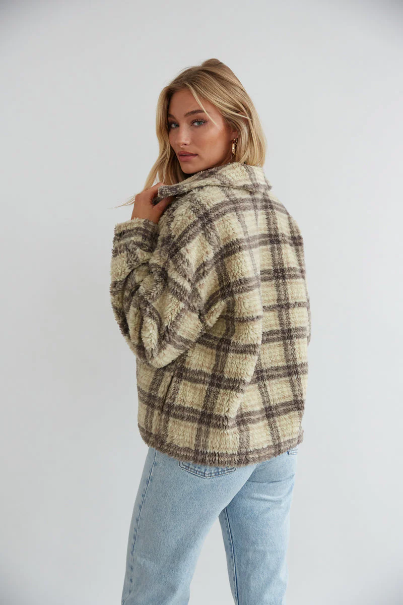 Kimberly Plaid Sherpa Shacket