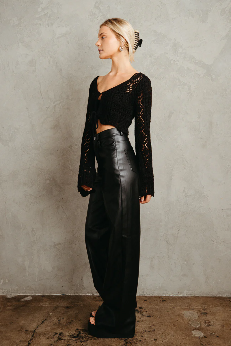 Kai Faux Leather Wide Leg Pants