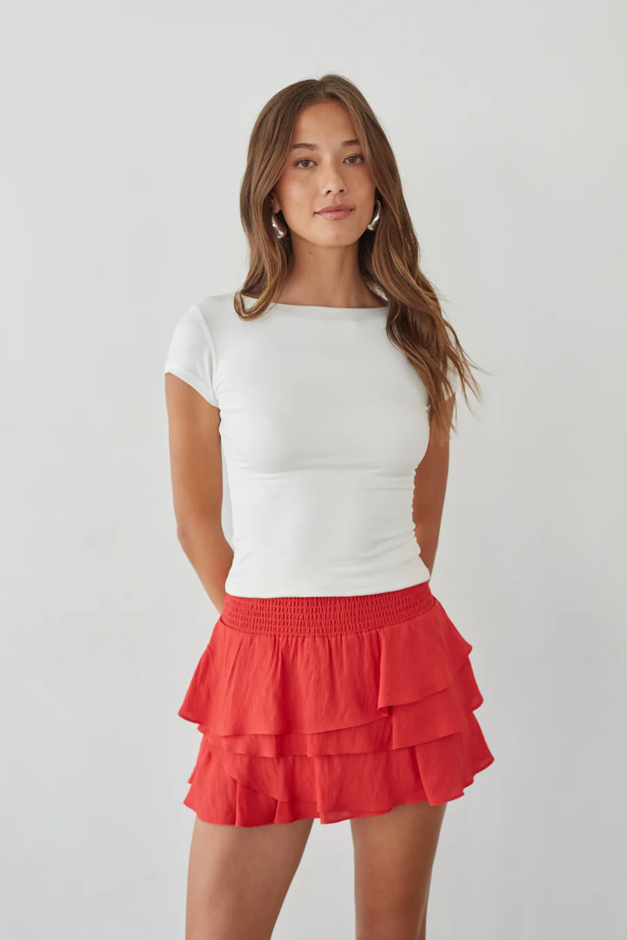 Daytona High-Rise Tiered Ruffle Skort