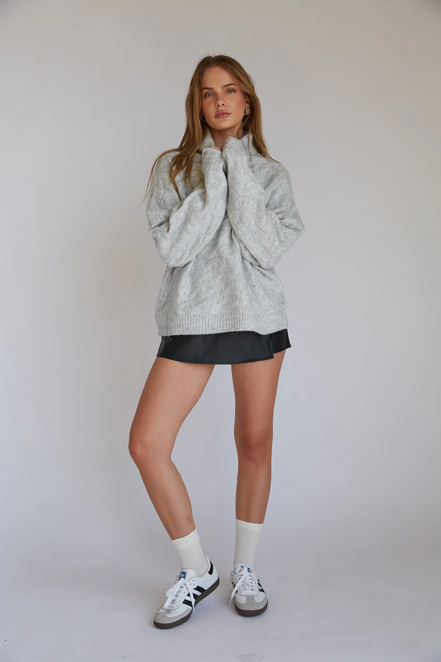 August Cable Knit Turtleneck Chunky Sweater