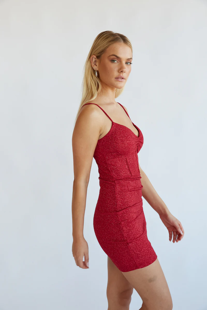 Clara Glitter Corset Bodycon Mini Dress